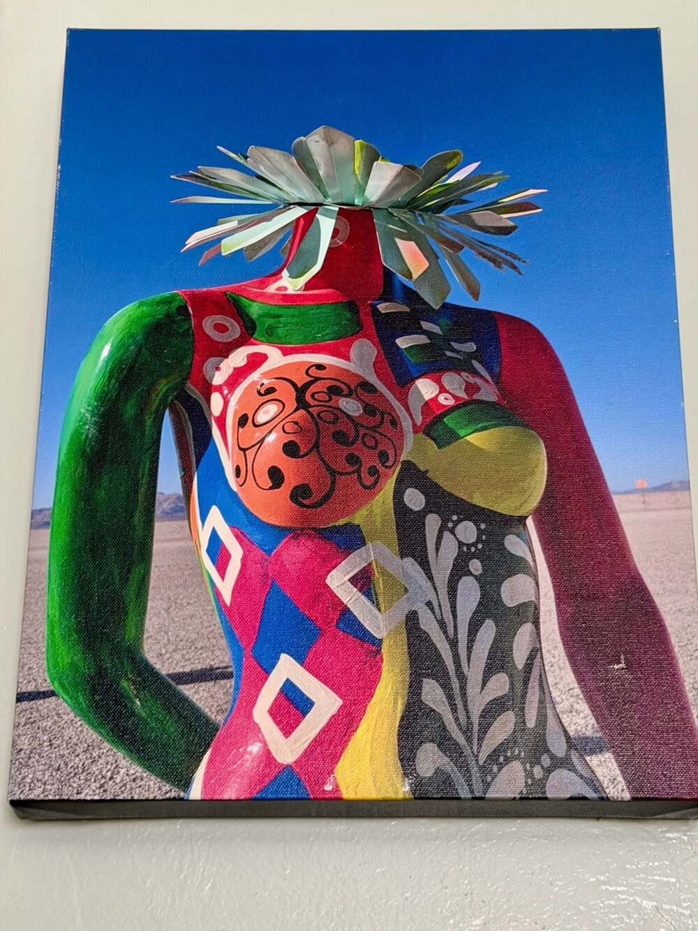 Colorful Abstract Painted Mannequin Torso Canvas Wall Art Print
